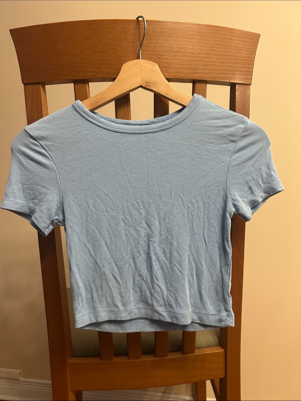 🌹5 for $50🌹Women's Light Blue Short Sleeve Crop Top